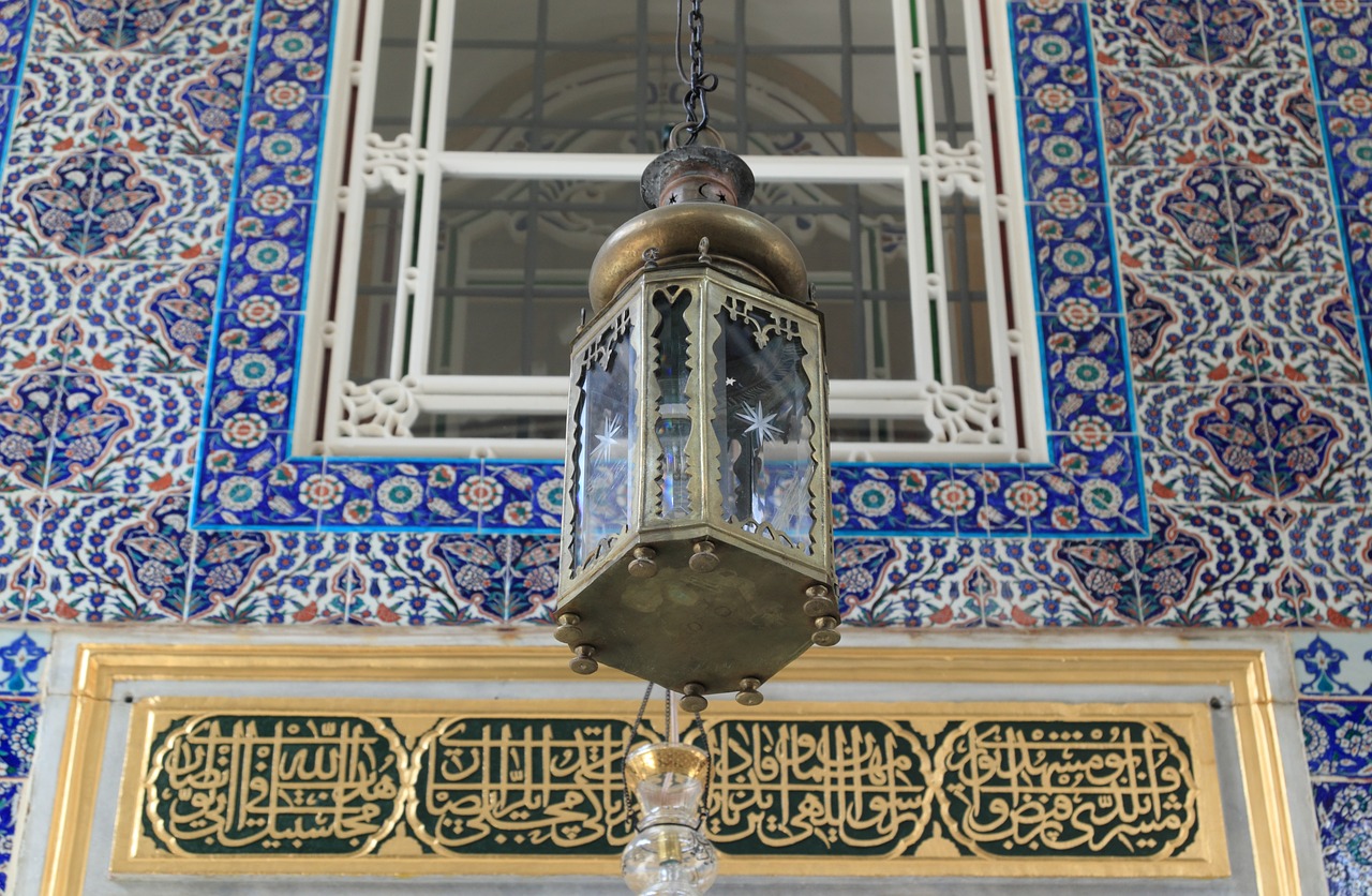 Beautiful blue mosaic design from Great Mosque, Istanbul