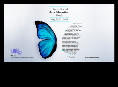 Poster with blue butterfly